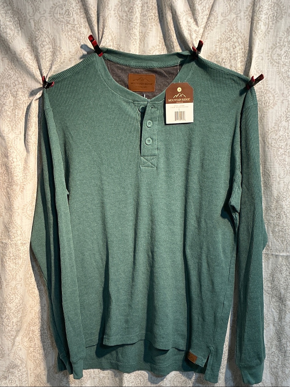 Men's Long-Sleeve Henley in Teal
